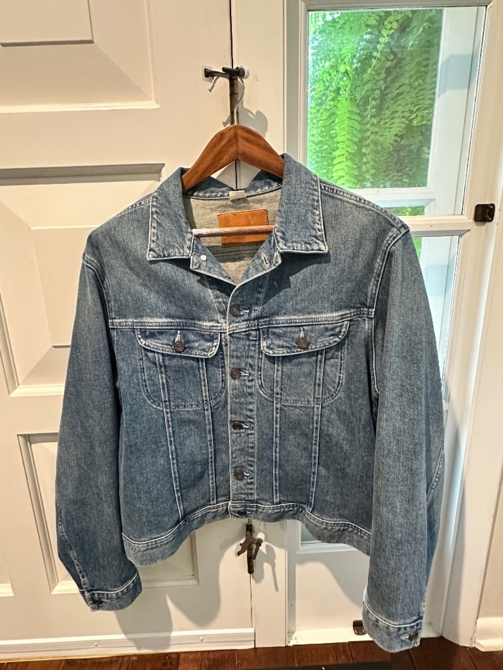 Lafayette 148 Laight Denim Jacket Faded Skyline XL